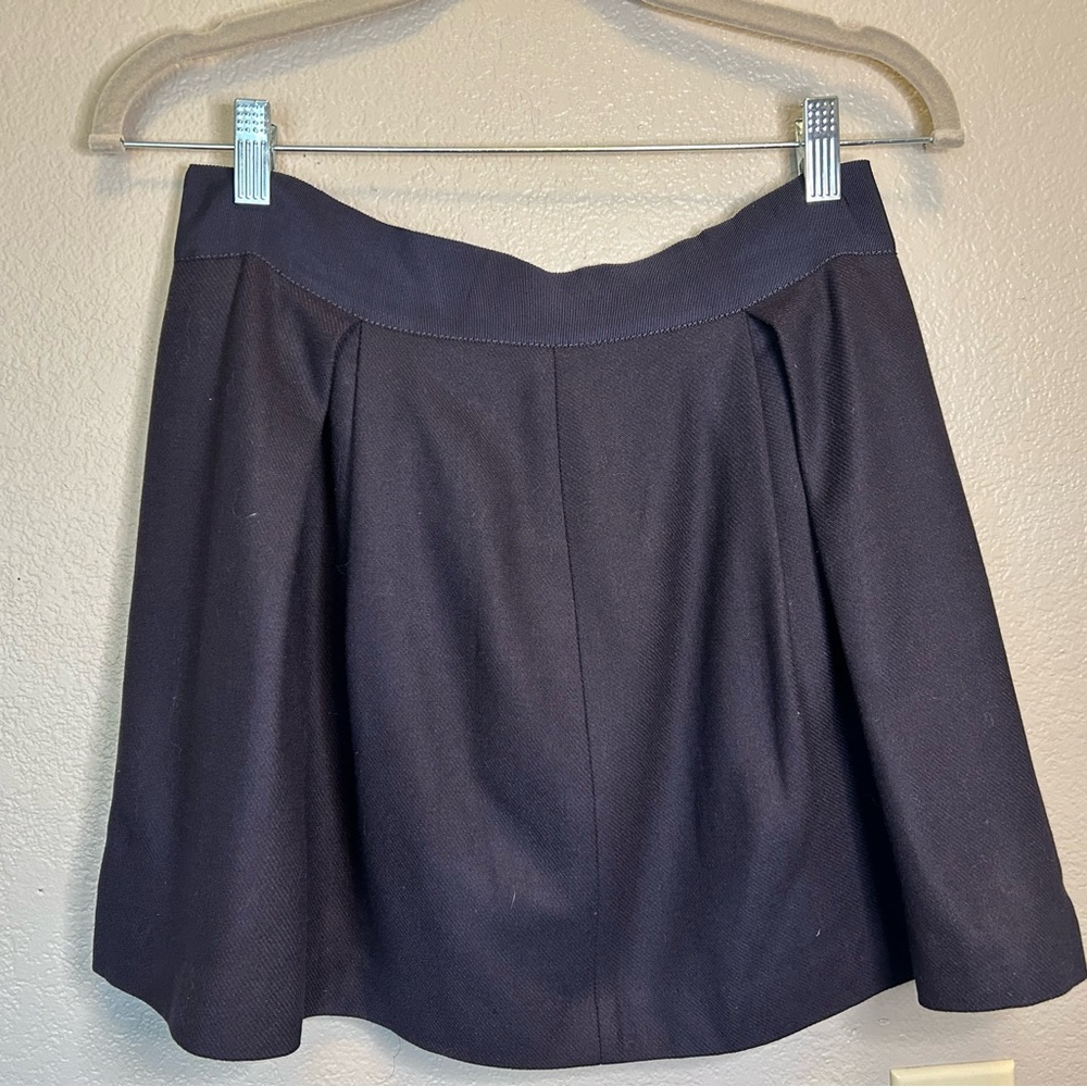 Vintage Lands' End Wool Blend Navy Blue Pleated School Girl Mini Skirt Retro